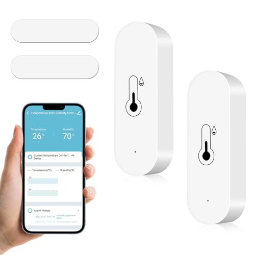 LURICO WiFi Hygrometer Thermometer für den Innen- und Außenbereich, kompatibel mit Alexa und Google-Lautsprechern, Temperatur- und Feuchtigkeitssensor mit App Fernbedienung Smart Hygrometer Monitor von LURICO