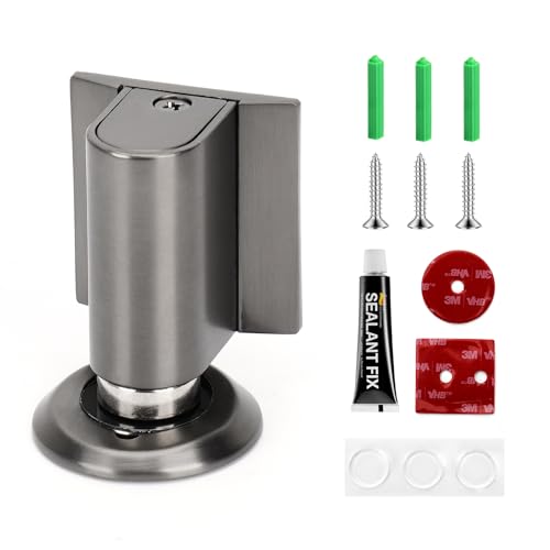 Magnetischer Türstopper, Windwiderstand Anziehung Stumm Schalten Türstopper, Fensterstopper Türschließer Ohne Bohrent Selbstklebend Schwer Türhalter, Türstopper Boden zum Kleben für Zuhause (Grau) von LURICO
