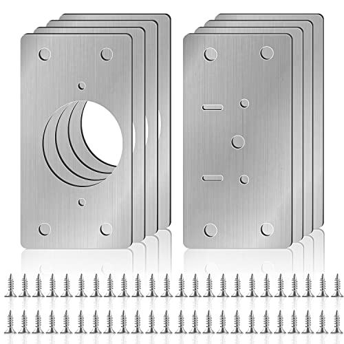 8 Stück Scharnier Reparaturset,Edelstahl Reparaturstück für Seitenscharnierplatte mit Schrauben, Küchen Scharnier Reparaturplatte für Schrank Wohnmöbel Schublade Kisten Fenster von LURICO