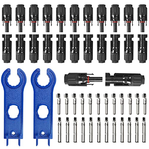 Solarstecker, Solar Stecker Set, 12 Paar Solar Männlich & Weiblich Solarpanel Stecker IP67 Wasserdicht, PV Stecker Kompatibel mit 4mm2 & 6mm2 Solarkabel, Photovoltaik Stecker für Solaranlage von LURICO