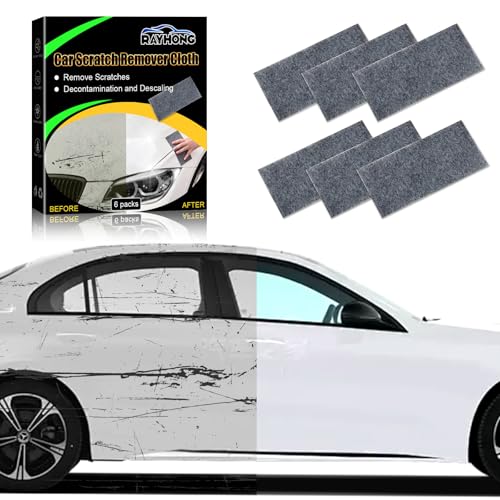 LURNODY 6 Stück Nano Sparkle Tuch, Auto Kratzer Entferner, Polyester, Ultra Fein, Grau, Autolack von LURNODY