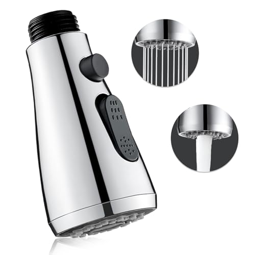 LURNODY 2 Modi G1/2 Brausekopf Küchenarmatur Ersatz, Aufsatz Wasserhahn Adapter, Geeignet für Ausziehbare Ersatzköpfe für Küchen, Wohnmobile Und Wäschewaschbecken von LURNODY