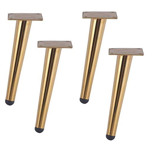 LUSIGA Tisch und Stuhl Füße Möbel Stützbein Kabinett Füße Badezimmer-Schrank Leg TV Schrank Bein Oblique Cone Fuß Metall-Schlauch Tisch- und Stuhlbeine (Color : Gold, Size : 250mm) von LUSIGA