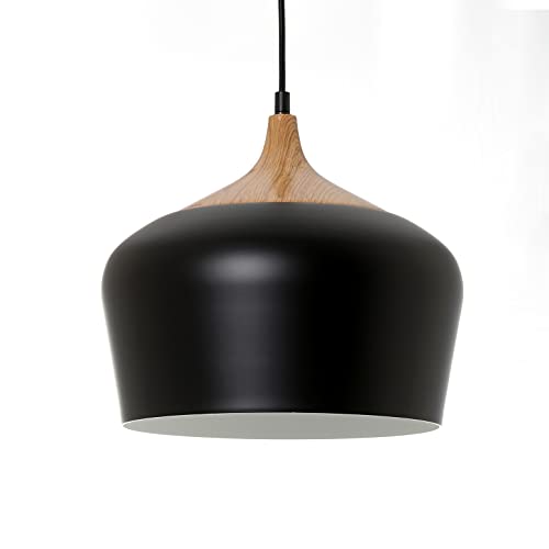 LUSSIOL Britta S schwarz Pendelleuchte Metall 60 Watt schwarz Ø 30 x H 25 cm von LUSSIOL