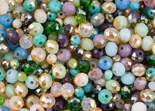 400 Stück Sea Dream: Türkis, Blau, Grün, Lila und Rosa Glaskristalle Rondelle gemischte Perlen Set für Schmuckherstellung 400 Stück Sea Dream: Türkis, Blau, Grün, Lila und Rosa Glaskristalle Rondelle gemischte Perlen Set für Schmuckherstellung von LUSSO LIA