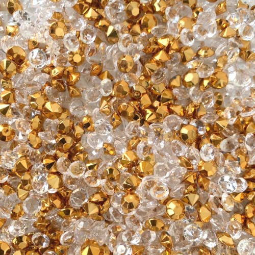 4500 Stück 6 mm Mini-Diamant-Kristall-Streu-Edelsteine für Kunst und Handwerk und Hochzeit, Tischdekoration, Heim- und Partydekoration (rotgold und klar) von LUSSO LIA