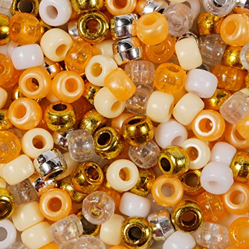 Golden Dream Pony-Perlen-Mix, 200 Stück, gemischt, Gold- und Orange, Größe 9 mm x 6 mm Golden Dream Pony-Perlen-Mix, 200 Stück, gemischt, Gold- und Orange, Größe 9 mm x 6 mm von LUSSO LIA