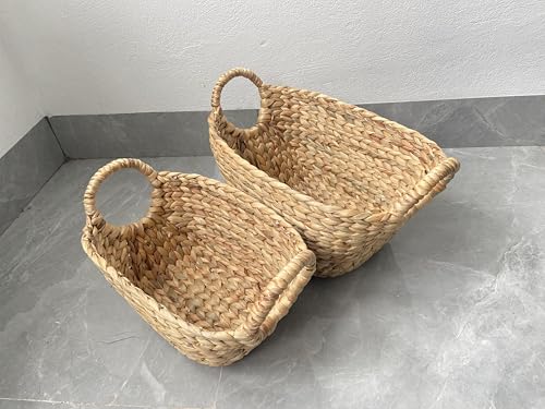 LUSYDECO 2er Set Herz Weide Aufbewahrungskorb mit Deckel Rattan Dekorative Boxen mit Deckel für Home Decor Weidenkorb für Regal Organizer Kinderzimmer von LUSYDECO