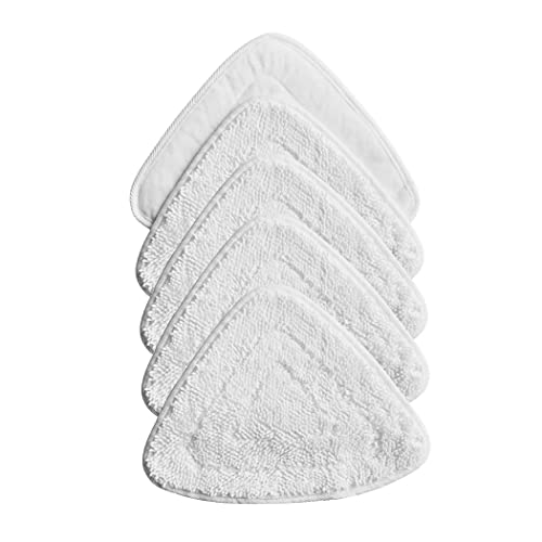 LUTAKU Vileda Dampfreiniger-Pads, Ersatz-Pads, Vileda-Ersatz-Pads, dreieckiges Mikrofaser-Reinigungstuch (weiß), 5 Stück von LUTAKU