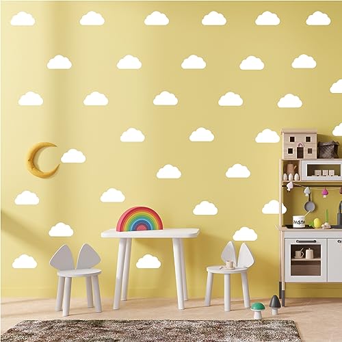 Weiße Wolke Wandtattoo Kinderzimmer 110pcs DIY PVC Modern Wandaufkleber Wohnzimmer Mädchen Jungen Schlafzimmer Wanddeko 10 Packen von LUTDK