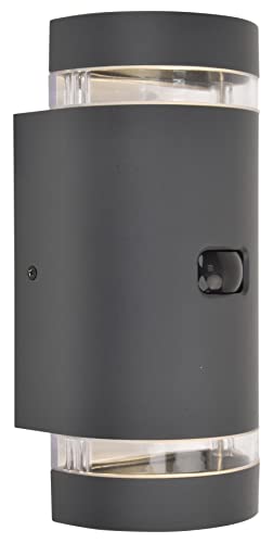 Außenwandleuchte FOCUS in Anthrazit,Wandleuchte m.Bewegungsmelder aus Aluminium m.GU10-Fassung,Außenleuchte mit Up-&Down-Effekt,moderne Außenlampe,wetterfeste Wandlampe,geeignet Smart Leuchtmittel Außenwandleuchte FOCUS in Anthrazit,Wandleuchte m.Bewegungsmelder aus Aluminium m.GU10-Fassung,Außenleuchte mit Up-&Down-Effekt,moderne Außenlampe,wetterfeste Wandlampe,geeignet Smart Leuchtmittel von LUTEC