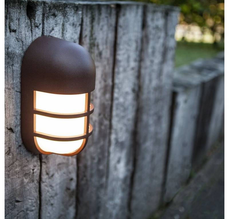 LUTEC Außen-Wandleuchte LED Wandleuchte Bullo in Rostfarbig 15W 700lm IP54, LED von LUTEC