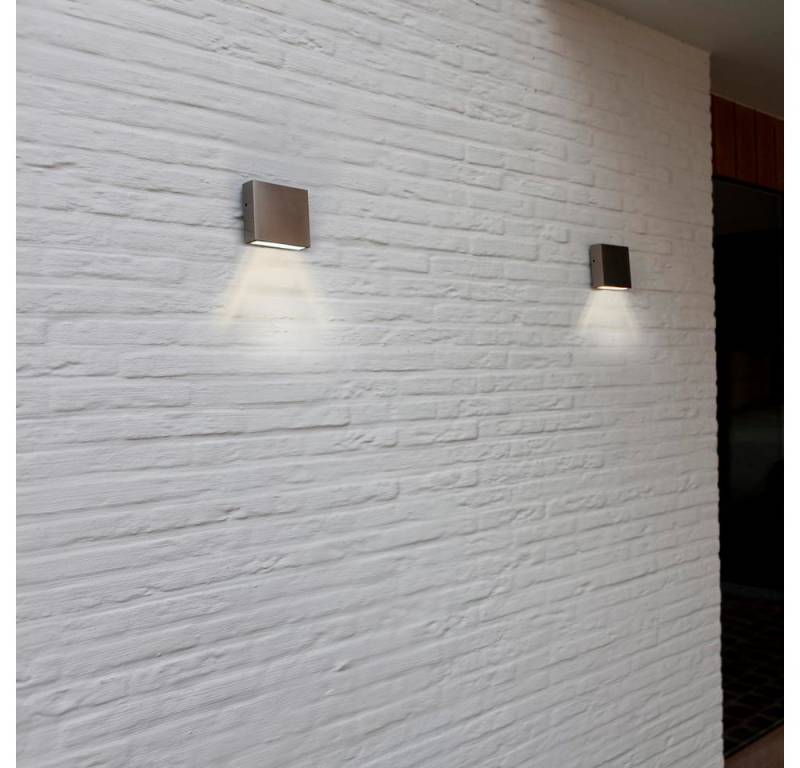 LUTEC Außen-Wandleuchte LED Wandleuchte Gemini Xf in Edelstahl 9,2W 800lm IP54, LED von LUTEC