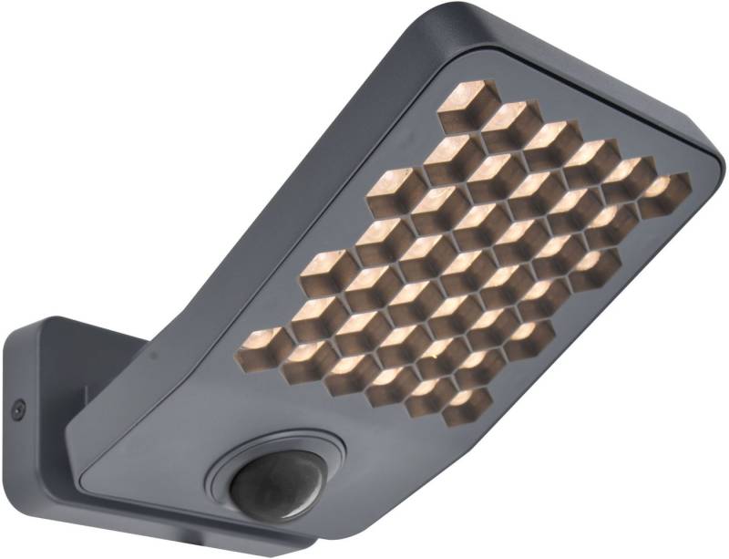 LUTEC LED Außen-Wandleuchte LED-Aussenwandleuchte ATLANTIS small, Bewegungsmelder, LED fest integriert, Warmweiß, mit Sensor, schwenkbar von LUTEC