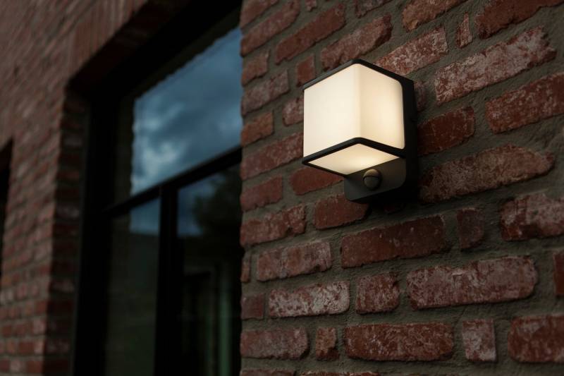 LUTEC LED Außen-Wandleuchte LED-Aussenwandleuchte m. BWM DOBLO, Bewegungsmelder, LED fest integriert, Neutralweiß, mit Sensor von LUTEC