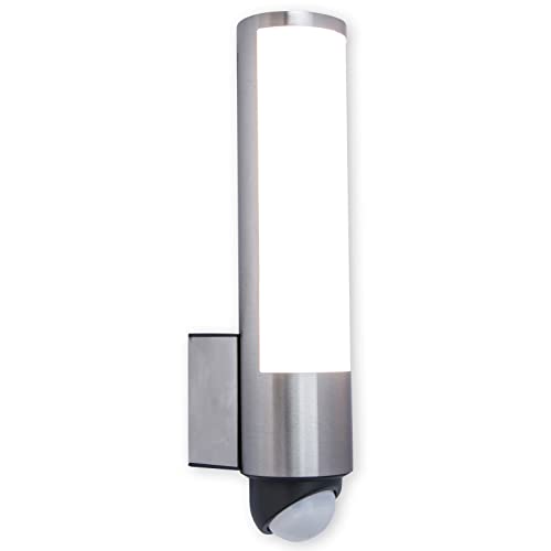 LUTEC LED-Außenwandleuchte Leda,Außenleuchte mit Infrarot Bewegungsmelder, Wandlampe aus Metall in Edelstahl, moderne Wandleuchte, Außenlampe 15,5W, 1400 Lumen hell, Warmweißes Licht LUTEC LED-Außenwandleuchte Leda,Außenleuchte mit Infrarot Bewegungsmelder, Wandlampe aus Metall in Edelstahl, moderne Wandleuchte, Außenlampe 15,5W, 1400 Lumen hell, Warmweißes Licht von LUTEC
