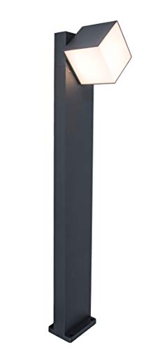 LUTEC LED Wegeleuchte CUBA,moderne Pollerleuchte in Anthrazit,75cm hohe Wegelampe,Sockelleuchte,1 flammig inkl. Leuchtmittel,mit 350°drehbaren Leuchtenkopf… von LUTEC