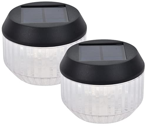 LUTEC Solar Tischleuchte Diva,tragbare Tischleuchte als 2er Set,Solarlampe, Mattschwarze & geriffeltes Glas,Ladefunktion,Solarleuchte von LUTEC