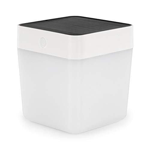 LUTEC Table-Cube Inkl. Solarpanel, Plastik, Weiss, 10,5 x 10,5 x 12,5 cm, P9080 WH von LUTEC