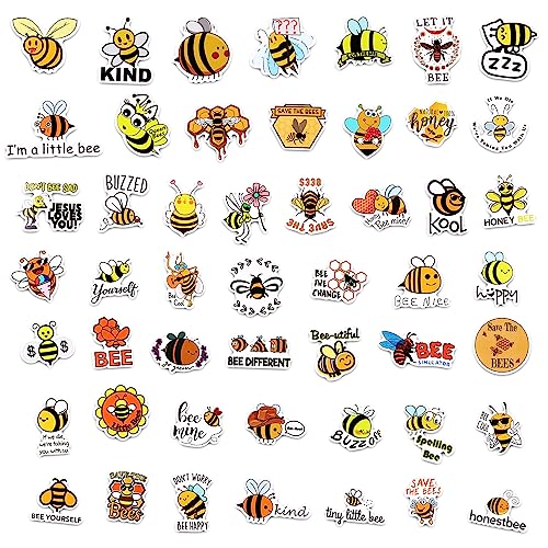 100 Stück Bienenaufkleber, Niedlich Cartoon Bienen Aufkleber Sticker PVC Wasserfest Bienen-Aufkleber für Teenager Jungen und Mädchen Gepäck Laptop Wasserflasche Skateboard Scrapbooking von LUTER