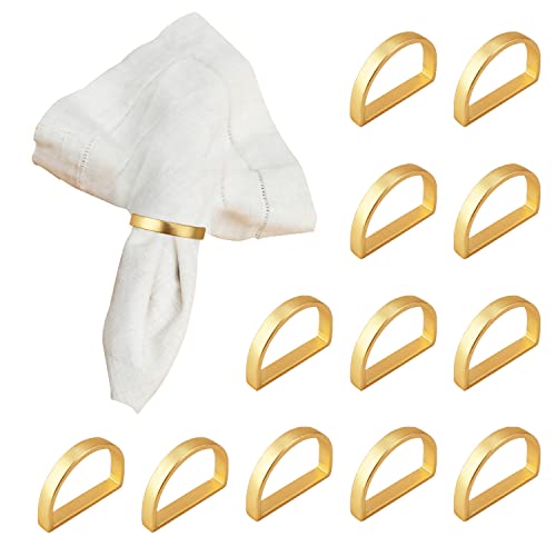 12St Serviettenringe aus Metall, Elegante Serviettenschnallen Serviettenschnallen für Tischdekoration Valentinstag Ostern Hochzeit Weihnachten Abendessen Party (Gold) von LUTER