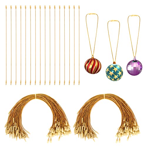 200 Stück Weihnachts Schmuck Aufhänger Schnur, Schnappverschluss Schnur Ornament Schnappverschluss für Weihnachtsbaum-Party-Zubehör (Gold) von LUTER