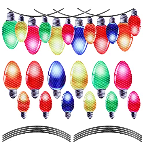 36stk Weihnachts Auto Magnete, 24stk Bunte Reflektierende Glühbirnen-Licht und 12stk Magnetdrhte Kühlschrank für Festival Briefkasten Fenster Dekoration von LUTER