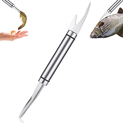 5 in 1 Multifunctional Shrimp Line Fish Maw Knife, Multifunktionaler Shrimp Line Fischschäler Edelstahl Messer für Garnelen Fischbauchmesser für Einfache Reinigung von LUTER