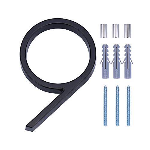 LUTER 12,7 cm Numery Adresu Domu Srebrne Numery Uliczne P?ywaj?ce Numery Domów Numery Skrzynek Pocztowych Numery Drzwi Dla Numeru Domu (9, Schwarz) von LUTER