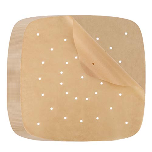 LUTER 120 Stück 23 cm Luftfritteuse Pergamentpapier, Ungebleichtes Perforiertes Pergamentpapier Quadratisches Dampfpapier für Luftfritteuse, Dampfkorb LUTER 120 Stück 23 cm Luftfritteuse Pergamentpapier, Ungebleichtes Perforiertes Pergamentpapier Quadratisches Dampfpapier für Luftfritteuse, Dampfkorb von LUTER