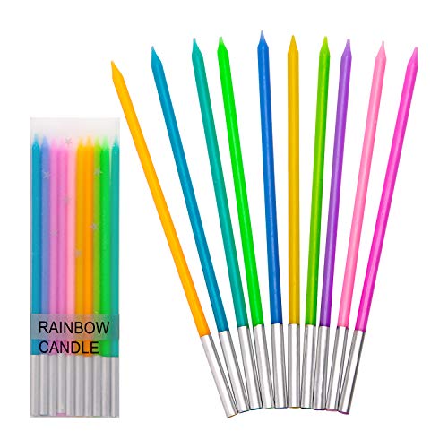 LUTER 20 Stücke Geburtstagskerzen Regenbogen Farbe Kerzen Geburtstag Lange Cupcake Kerzen für Geburtstag Hochzeit Baby Shower Party Dekoration LUTER 20 Stücke Geburtstagskerzen Regenbogen Farbe Kerzen Geburtstag Lange Cupcake Kerzen für Geburtstag Hochzeit Baby Shower Party Dekoration von LUTER