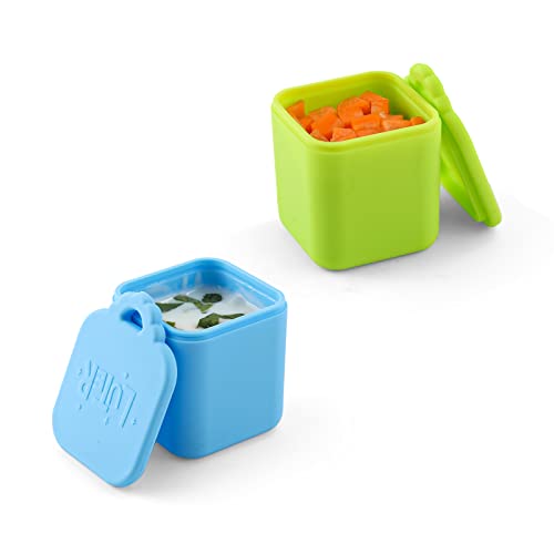 LUTER 2St Dip Behälter, Nur Passend für OmieBox, Die Neu Gestaltet Ist, Gewürzbehälter mit Deckel 4oz Silikon Salatdressing Behälter mit Deckel für Schulesse Picknick Reisen von LUTER
