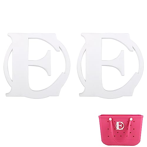 2stk Charm für Bogg Bag, Dekorativer Taschen Alphabet Schriftzug Taschenzubehör Alphabet Buchstaben-Charms für Tragetaschen Alphabet-Einsätze für Bogg Bag (Weiß, E) von LUTER