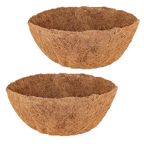 LUTER 30cm 2er Pack Rund Coco Fiber Liner Für Hängekorb Vorgeformter Dicker Pflanzenkorb Liner Für Haus Garten Pflanze Blumen Weintopf von LUTER