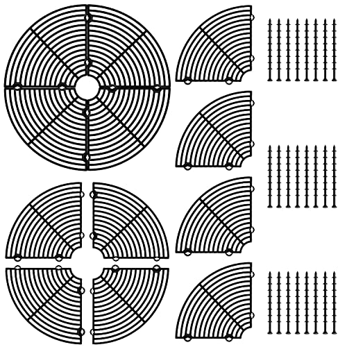 LUTER 3er-Pack Blumentopf Abdeckung 30 cm, Kunststoff Blumentopf Gitter Zuschneidbar Blumentopfgitter mit 24 Pfählen, Blumentopfabdeckung Plant Pot Cover, Katzen-Grabstopper (Schwarz) von LUTER