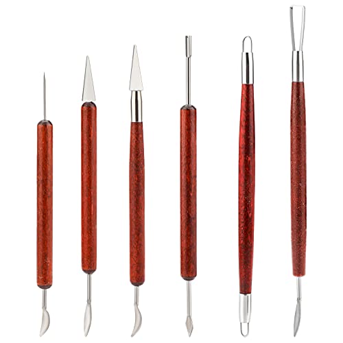 Luter 6 Teiliges Töpferwerkzeug Set Modellierwerkzeug Set mit Holzgriff für Ton Keramik Skulptur Keramikkunst Kunsthandwerk Luter 6 Teiliges Töpferwerkzeug Set Modellierwerkzeug Set mit Holzgriff für Ton Keramik Skulptur Keramikkunst Kunsthandwerk von LUTER