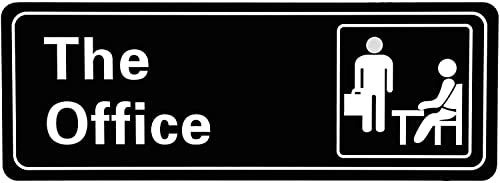 LUTER The Office Sign Acryl-Türschild, selbstklebend, einfache Installation, 3,2 x 9 x 0,2 Zoll (schwarz und weiß) von LUTER