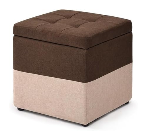 LUTFI Fußbank Fußhocker, Aufbewahrungshocker, Wohnzimmer-Sofa, Ankleide-/Wechselschuhe, gepolsterte Fußstütze, Kleiner Stuhl, Sitz, Fußstütze, Ottomane, Hocker Schlafzimmer(Brown) von LUTFI