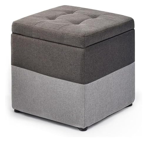 LUTFI Fußbank Fußhocker, Aufbewahrungshocker, Wohnzimmer-Sofa, Ankleide-/Wechselschuhe, gepolsterte Fußstütze, Kleiner Stuhl, Sitz, Fußstütze, Ottomane, Hocker Schlafzimmer(Grey) von LUTFI