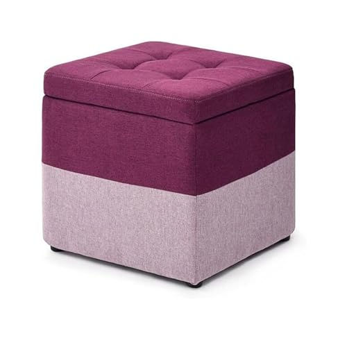 LUTFI Fußbank Fußhocker, Aufbewahrungshocker, Wohnzimmer-Sofa, Ankleide-/Wechselschuhe, gepolsterte Fußstütze, Kleiner Stuhl, Sitz, Fußstütze, Ottomane, Hocker Schlafzimmer(Purple) von LUTFI