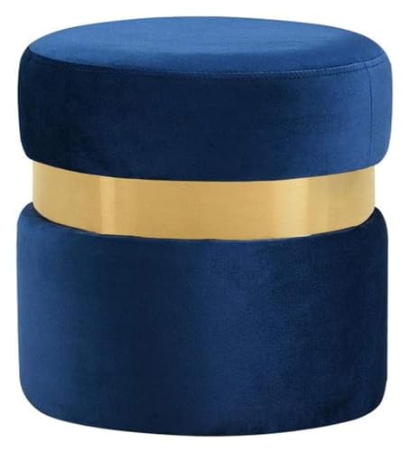 LUTFI Fußbank Holzstütze, gepolsterter Fußhocker, Ottomane, Hocker, Stuhl, Sofa, Hocker, Stoffbezug, Abnehmbarer Flanell-Look (blau) Schlafzimmer von LUTFI