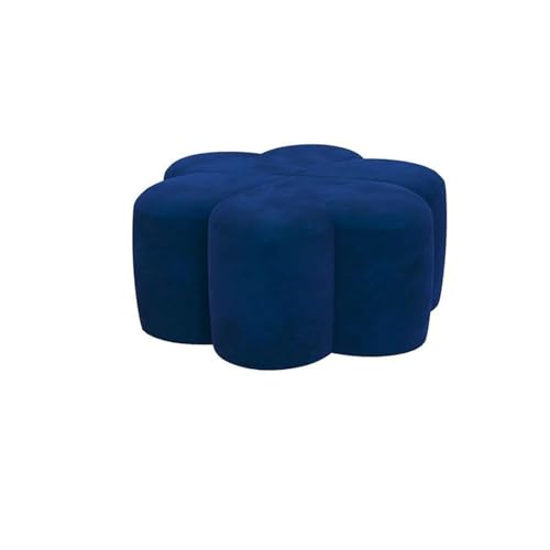 LUTFI Fußbank Petal Niedriger Hocker, Sofa-Tritthocker, Sitzhocker aus Stoff, Ottomane, Haushaltspouf, Schuhwechselhocker for kreativen Hocker Schlafzimmer(Blue) von LUTFI
