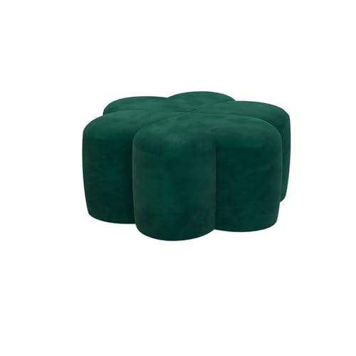 LUTFI Fußbank Petal Niedriger Hocker, Sofa-Tritthocker, Sitzhocker aus Stoff, Ottomane, Haushaltspouf, Schuhwechselhocker for kreativen Hocker Schlafzimmer(Green) von LUTFI