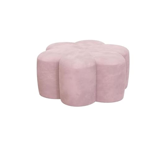 LUTFI Fußbank Petal Niedriger Hocker, Sofa-Tritthocker, Sitzhocker aus Stoff, Ottomane, Haushaltspouf, Schuhwechselhocker for kreativen Hocker Schlafzimmer(Light Pink) von LUTFI