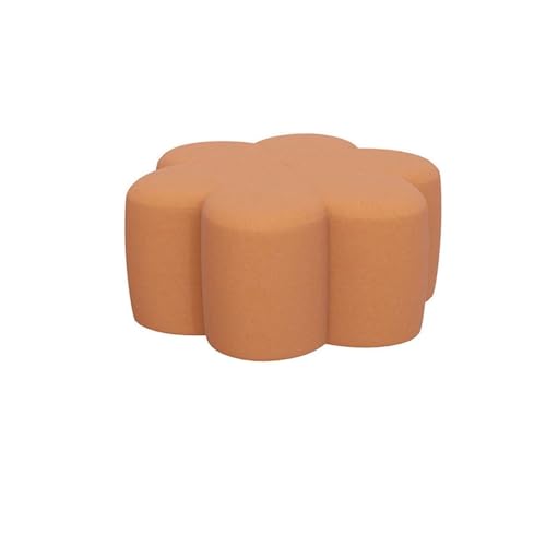 LUTFI Fußbank Petal Niedriger Hocker, Sofa-Tritthocker, Sitzhocker aus Stoff, Ottomane, Haushaltspouf, Schuhwechselhocker for kreativen Hocker Schlafzimmer(Orange) von LUTFI