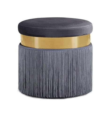 LUTFI Fußbank Robuste und langlebige Holzstütze, gepolsterter Fußhocker, Ottomane, Hocker, Stuhl, Sofa, Hocker, Stoffbezug, Abnehmbarer Flanell (grau) Schlafzimmer von LUTFI