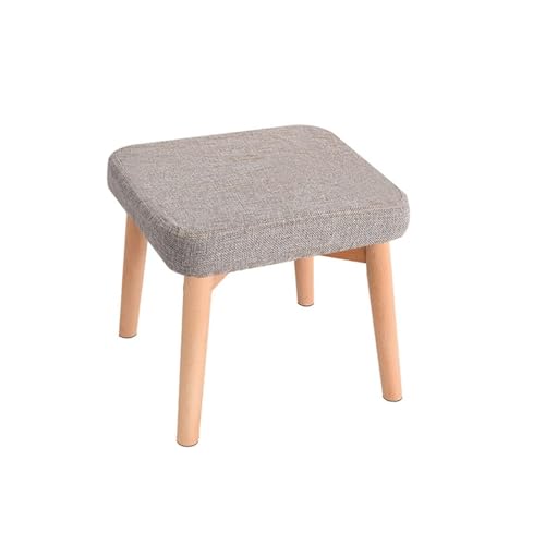 LUTFI Fußbank Schuhwechselhocker for den Eingangsbereich, Fußhocker, Holz, quadratisch, Kleiner Hocker, niedriger Hocker for Zuhause, Schlafzimmer, Wohnzimmer, kreativer Hocker Schlafzimmer(Grey) von LUTFI