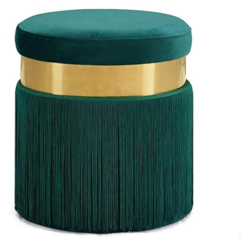 LUTFI Fußbank Strapazierfähige Holzstütze, gepolsterter Fußhocker, Ottomane, Hocker, Stuhl, Sofa, Hocker, Stoffbezug, Abnehmbarer Flanell-Look (grün) Schlafzimmer von LUTFI