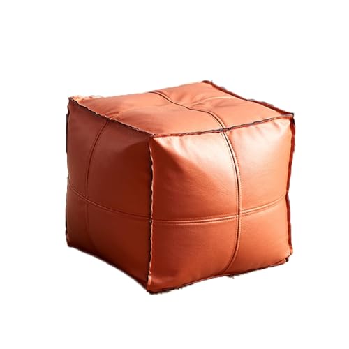 LUTFI Fußbank Tragbarer moderner Kleiner Stuhl, Fußhocker, Sofa-Tritthocker, niedriger Hocker, Eingangsbereich, Schuhwechselhocker for das Wohnzimmer, kreativer Hocker Schlafzimmer(Orange) von LUTFI