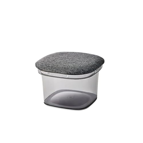 LUTFI Fußbank Transparenter Aufbewahrungsbox-Hocker, Kunststoff-Aufbewahrungs-Fußhocker, multifunktionaler Schuhwechselhocker for Wohnzimmer, Eingang, kreativer Hocker Schlafzimmer(Short Grey) von LUTFI